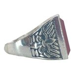 Silver Boho Ring with Red Stone Photo 4