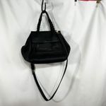 Tory Burch Half Moon Satchel Bag Black Leather Braided Straps Authentic Photo 6
