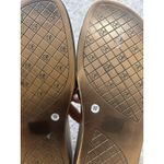 Donald Pliner Thongs Slide Sandals Gal Gold Shimmer Leather‎ Low Wedge 9.5 Photo 5