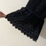 Lafayette 148 New York Navy Blue Embroidered Bell Sleeve Lined Dress- Size L Photo 8