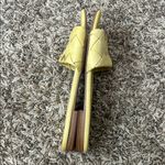 Silent D Anthropologie Ayda Yellow Leather Braided Slide Sandals Sz 37 Photo 5