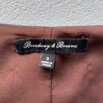 Broadway & Broome Silk Shift Dress Women’s Size S Short Sleeves Stripes Pockets Brown Photo 4