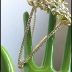 Gold with Crystal Open End Cuff Bracelet and Tassel Photo 4