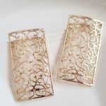 Anthropologie New! Anthro Gold Lattice Earrings Photo 6