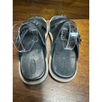 Keen  Women 7.5 Black Leather Lana Slip On Slide Sandal Buckle Neutral Minimalist Photo 5