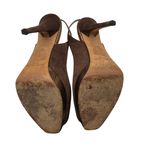 Jimmy Choo  Platform Slingback Peep-toe High Heels in Brown Suede Size 39.5 Photo 6