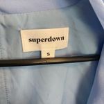 superdown  Kaycie Drape Neck Romper in Blue Photo 7