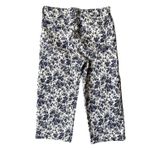 J.Crew  Denim Slim Wide Leg Cropped Blue Floral Print Jeans Size 32 Photo 2