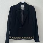 Vintage blazer Ann Travis black embroidered size 10 loop knot fall blazer jacket Photo 3