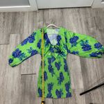Free People  Mini Dress Cassie Dress Lime Blue Size S Summer Dress Photo 10