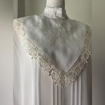 Karen Scott NWT Vintage ‘90s  White Embroidered High Neck Long Sleeve Blouse Photo 3
