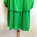 Who What Wear Kelly Green Micro Plaid Tiered Dress XS Photo 5