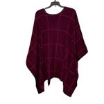 Talbots Cape Cloak Size M/L Pink Wine Striped Womens Latch Front Photo 4