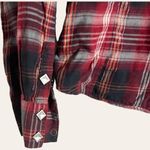 Harley Davidson Harley-Davidson Motorcycles Red Plaid Flannel Long Sleeve Button Up Shirt Size S Photo 8