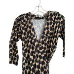 Diane Von Furstenberg Diane Von‎ Furstenberg Wrap Animal Print Dress Size Petite Midi Stretch V-neck Photo 3