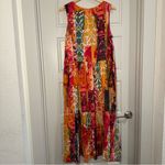 Coldwater Creek Rosa Red Patchwork Sleeveless Maxi Dress Size Medium Petite Photo 2
