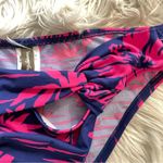 Tommy Bahama Sugar Shack Pink Blue Twist Front hipster bikini swim bottoms S new Photo 2