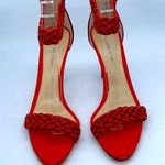 Alexandre Birman Orange Red suede leather colorblock knotted strappy heels 40.5 Photo 0