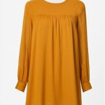 H&M Mustard Orange Long Sleeve Shift Dress Size 4 Photo 0