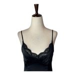 Princess Polly  Dress Women 2 Black Satin Lace Trim Slip Mini Sexy Whimsigoth Photo 3