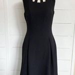 Eliza J  Black Sleeveless‎ Sheath Fit And Flare Pleated Cutout Mini Dress Photo 2