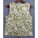 Rachel Zoe Womens Tank Top S Green White Linen Sleeveless Reversible Photo 4