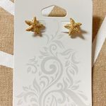 Gold Starfish Beach Earrings Photo 0