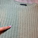 Army green chunky cropped sweater fall style winter pullover size‎ medium Photo 3