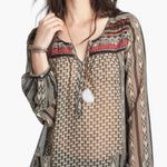 Free People  Bohemian Sheer Beaded Long Sleeve Blouse Photo 0
