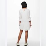 Blue Island Mini Dress Womens White Rayon Eyelet Ruffled Hem Keyhole Size L Size L Photo 4