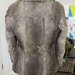 Vintage Real Fur Chinchilla Rabbit Coat 3/4 Jacket Winter neutral Color fit flare Puffy Teddy Tan Size M Photo 2