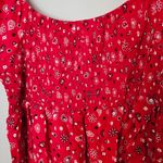 No Boundaries  Blouse Juniors Twist Front Smocked Top Brilliant Red Bandana Print Photo 6