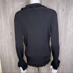 Vertigo Paris Vintage  ruffle button front cardigan sweater black button detail m Photo 5