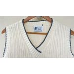 VTG 70s Bernie’s Brood Cream Knit Sweater Vest Womens Size Small Preppy Academia Photo 1