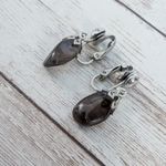 Vintage Clip On Earrings Smokey Tones Dangle Photo 3