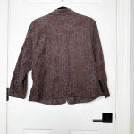 Flax  Size S Brown Corduroy Collared Lightweight Jacket Blue Embroidered Floral‎ Photo 5