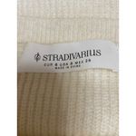 Stradivarius  Women's Cream Long Sleeve Ribbed Knit Button Up Cardigan Sweater S Photo 2