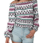 Wrangler Retro Off The Shoulder Smocked Top - Size XXL - NWT Photo 0