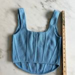 Wilfred Free Knit Corset Tank Top Sleeveless Blue Fitted Bustier Style Photo 4