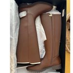 Coach Fitz Walnut Leather Riding Boots Women’s 8.5B Tall Equestrian Knee High Brown Photo 2