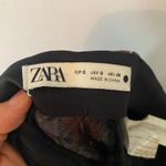 ZARA  Brown Navy Patterned Stretchy Straight Leg Dress Pants Boho Women's Small Photo 2