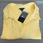 The Limited  Linen Blend Casual Button Down Shirt Yellow Size 3X NWT *Flaw Photo 0