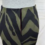 New York & Company Zebra Animal Print Midi Pencil Skirt Green Black Size 0 Photo 5