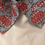 ZARA  | African Style Print Lantern Crop Top Plunge V XS Navy Red Photo 8
