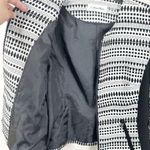 Calvin Klein NEW Blazer Jacket Womens Size 2 Swiss Dot White Black Full Zip Photo 6