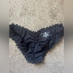 Black lettuce cut bikini swimsuit bottom size large Photo 1