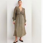 Boden Metallic Gold Shimmer Jersey Midi Dress Size 12 Photo 9
