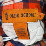 Olde School Skirt Reversible Plaid Navy Blue Y2K Preppy Boho Academia Mini Sz 10 Orange Photo 5