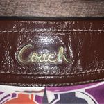 Coach  Ashley Signature Satin Monogram Hobo Patent Leather Purse Purple Brown Photo 4