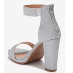Top Moda Silver Sparkly Chunky Heel Sandal Photo 4
